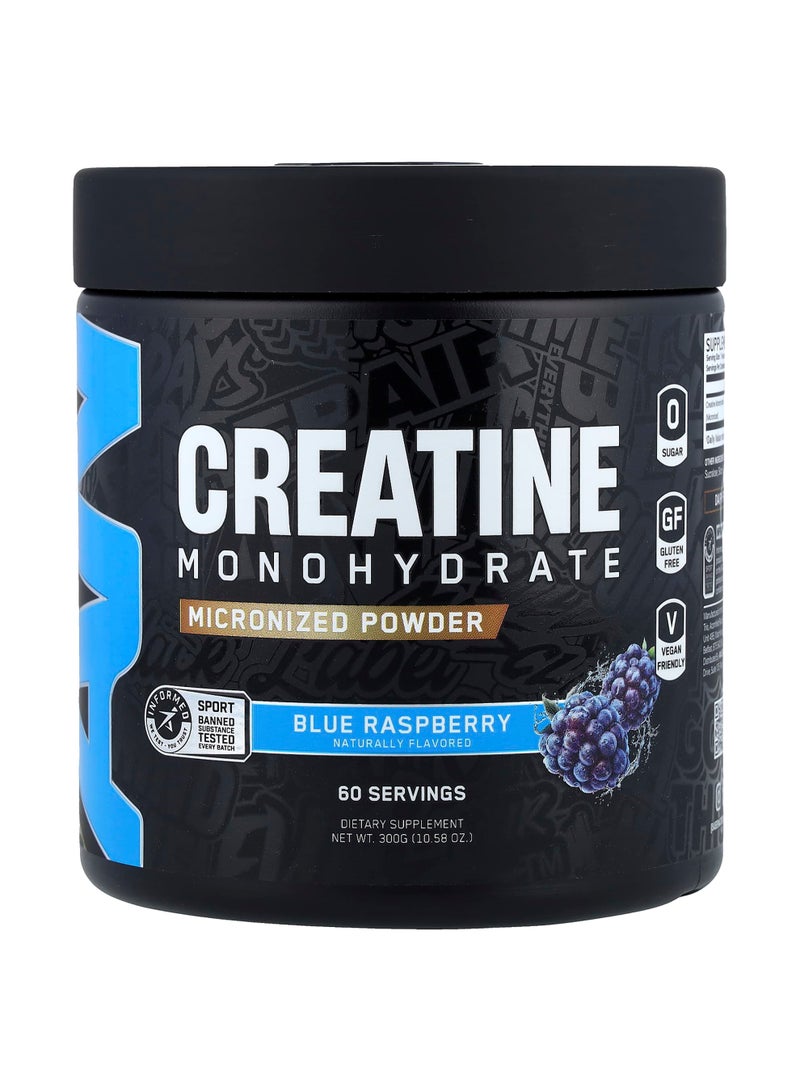 Creatine Monohydrate, Micronized Powder, Blue Raspberry, 10.58 oz (300 g)